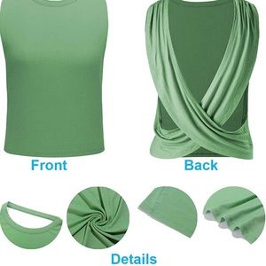 Backless and sleeveless tank top. Workout or yoga top. Brand new in package